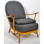 ERCOL MODEL 203 & 205 1970'S LOUNGE CHAIR AND FOOTSTOOL