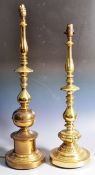 TWO MID 20TH CENTURY BRASS TABLE LAMP LIGHTS