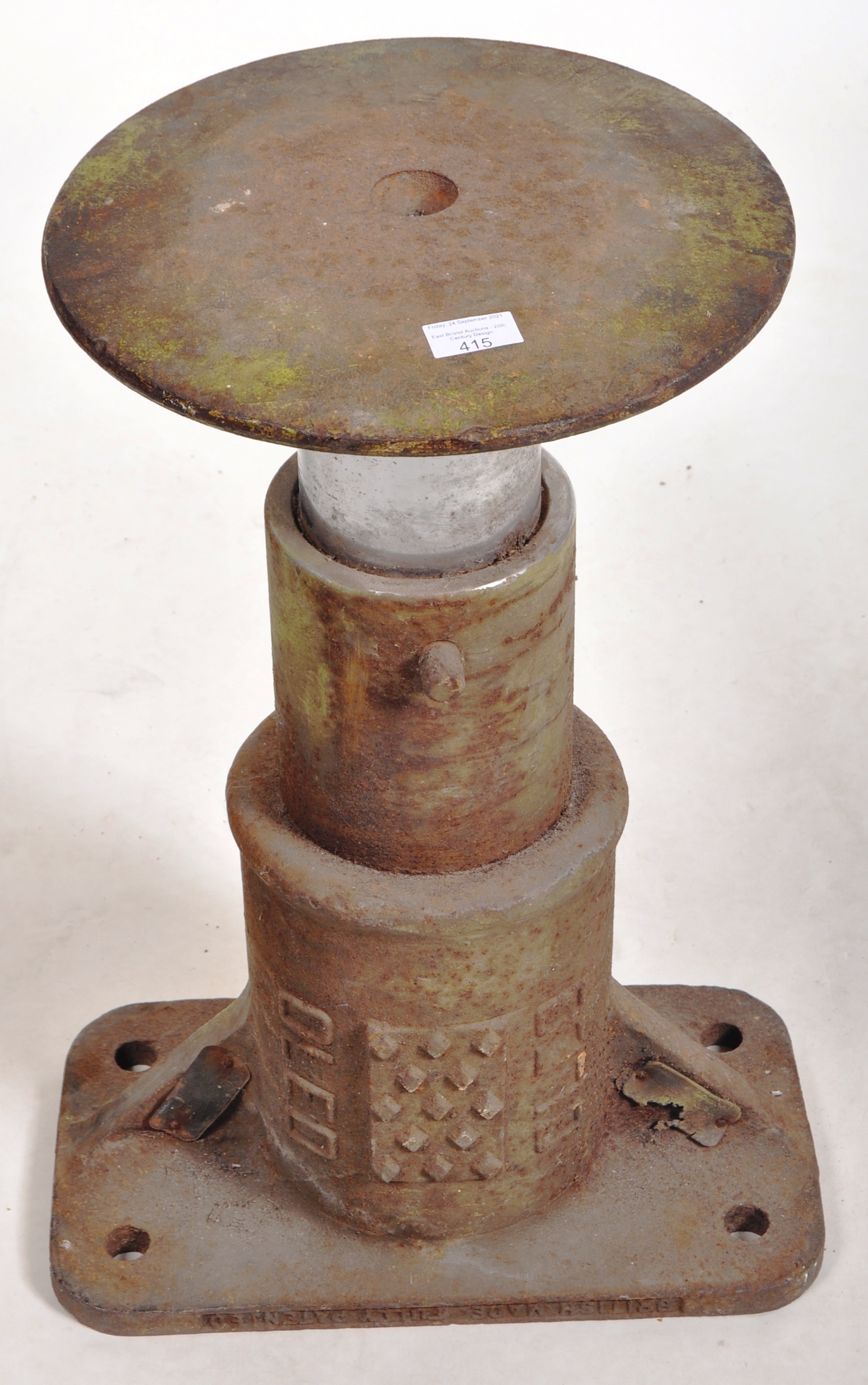 LARGE CAST METAL ORIGINAL STEAM TRAIN BUFFER - Image 2 of 5