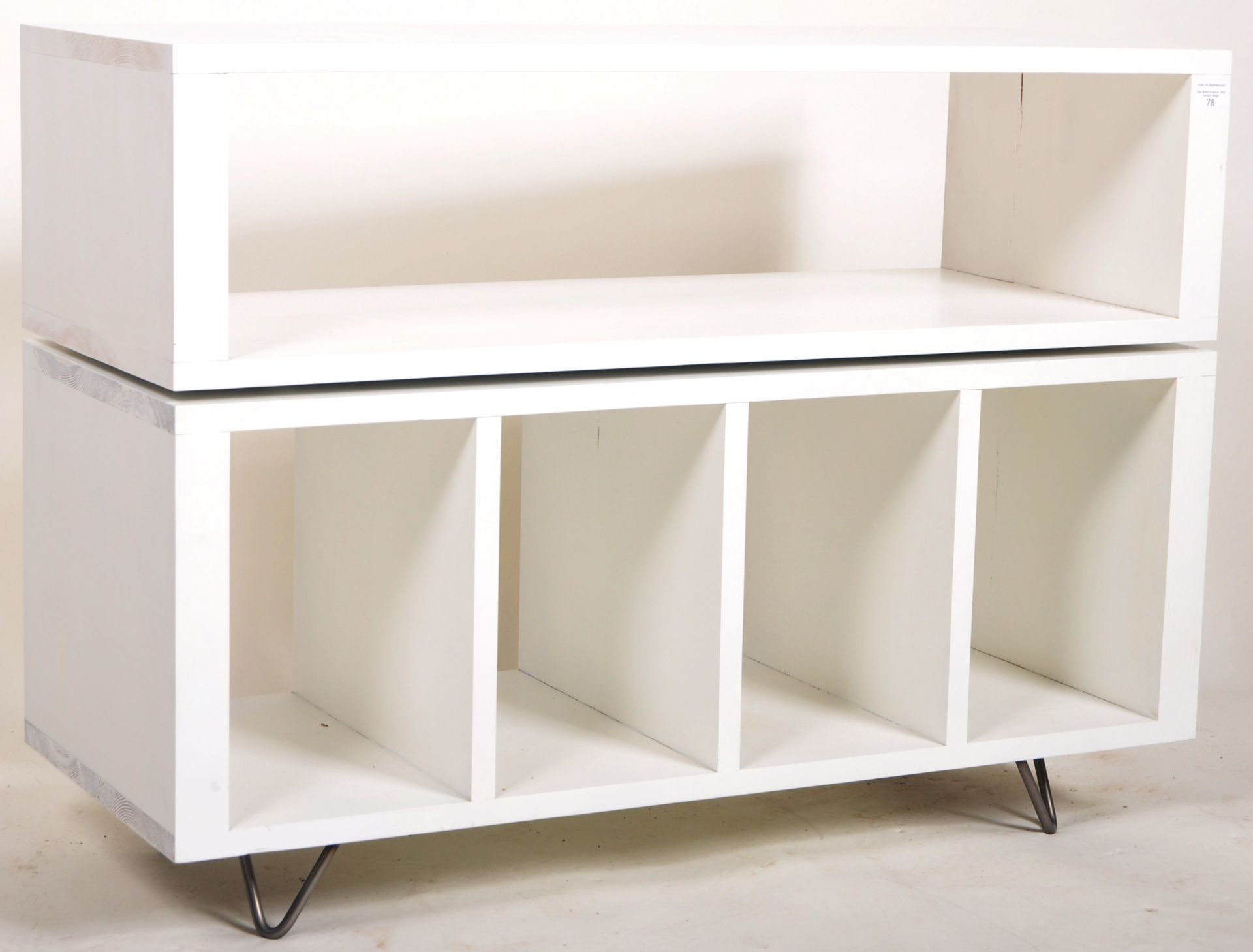 CONTEMPORARY MODERNIST MINIMALIST WHITE LAMINATED SIDEBOARD