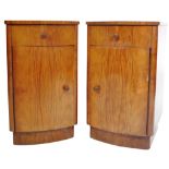 PAIR OF ART DECO 1930'S WALNUT BEDSIDES