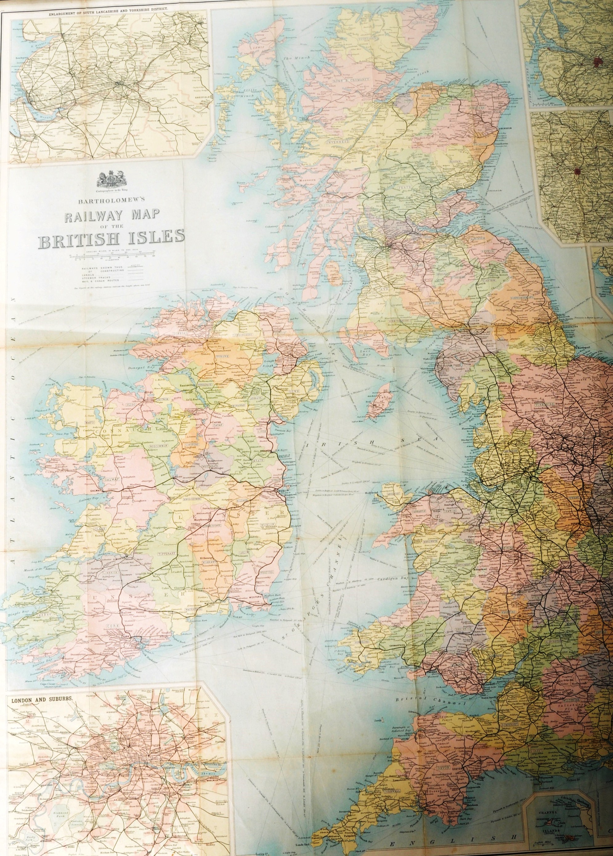 1920'S BARTHOLOMEW'S RAILWAY MAP OF THE BRITISH ISLES - Image 2 of 6