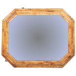 RETRO VINTAGE MID 20TH CENTURY ITALIAN BAMBOO WALL MIRROR