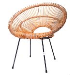 FRANCO ALBINI MID 20TH CENTURY CANE & BAMBOO SATELLITE HOOP CHAIR