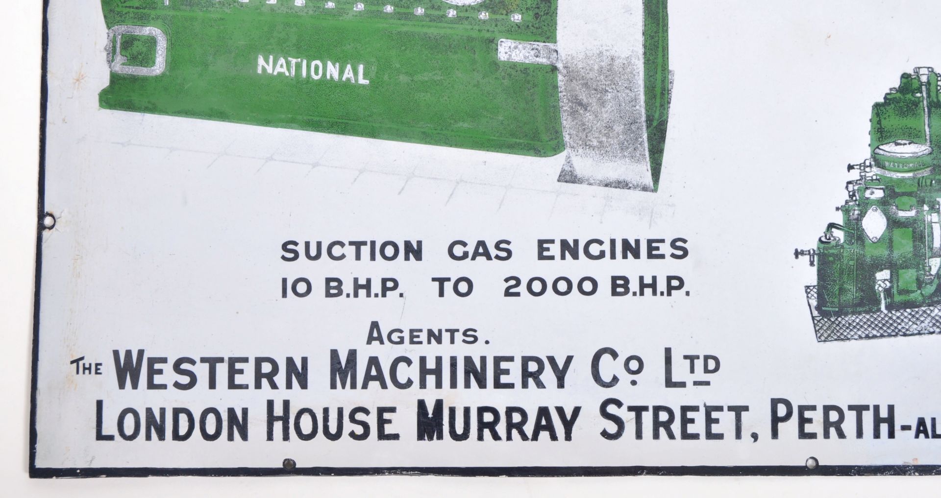 "NATIONAL" ENGINES - EARLY 20TH ADVERTISING ENAMEL SIGN - Image 5 of 7