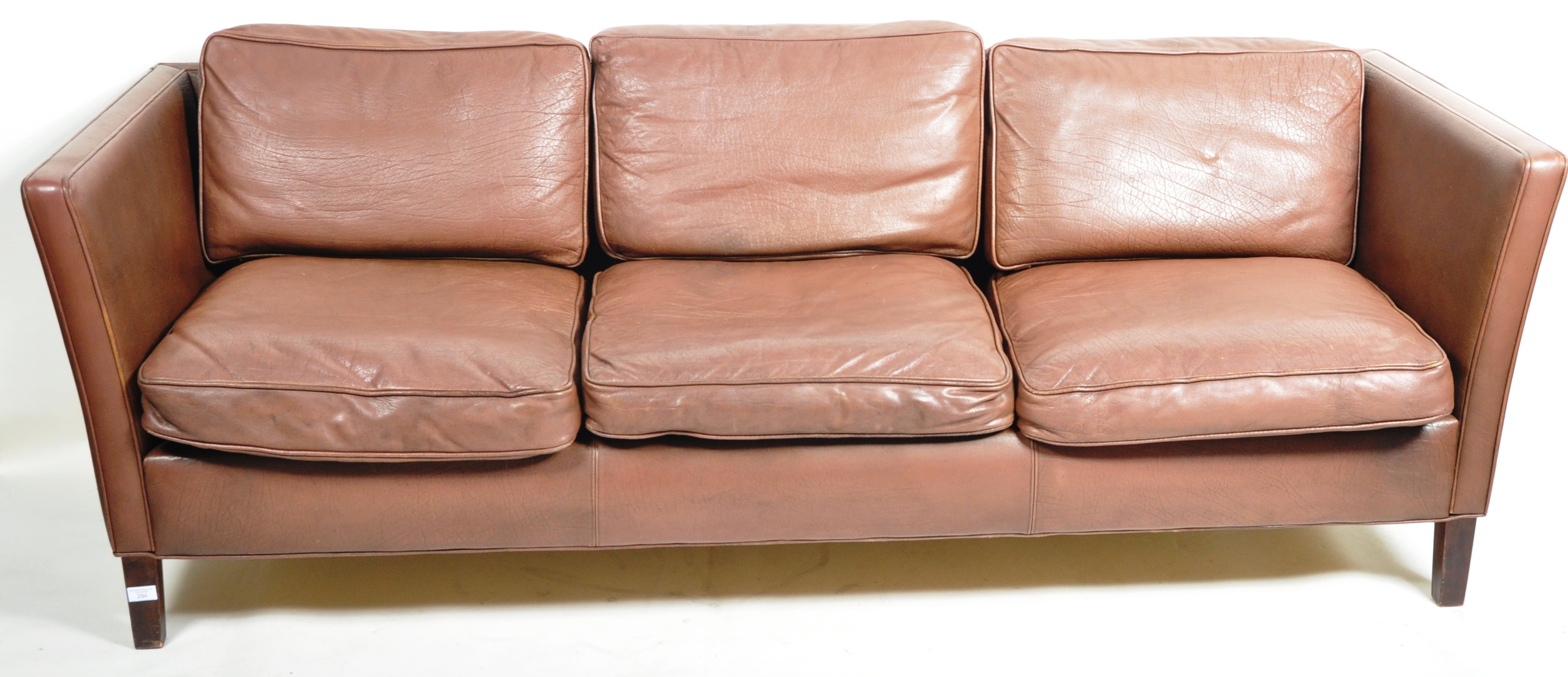 AFTER BORGE MOGENSEN - DANISH LEATHER THREE SEATER SOFA - Image 2 of 7