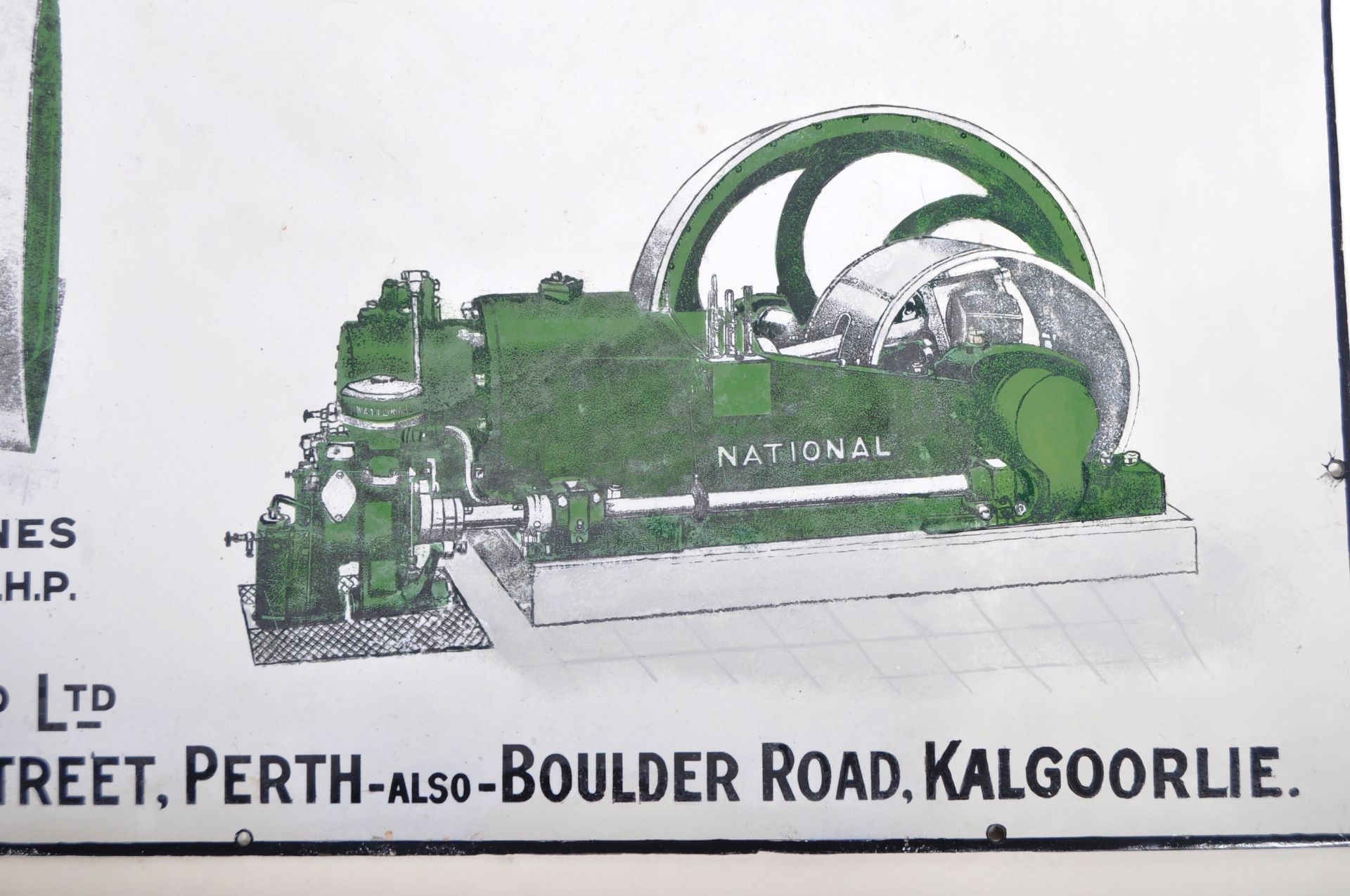 "NATIONAL" ENGINES - EARLY 20TH ADVERTISING ENAMEL SIGN - Image 3 of 7