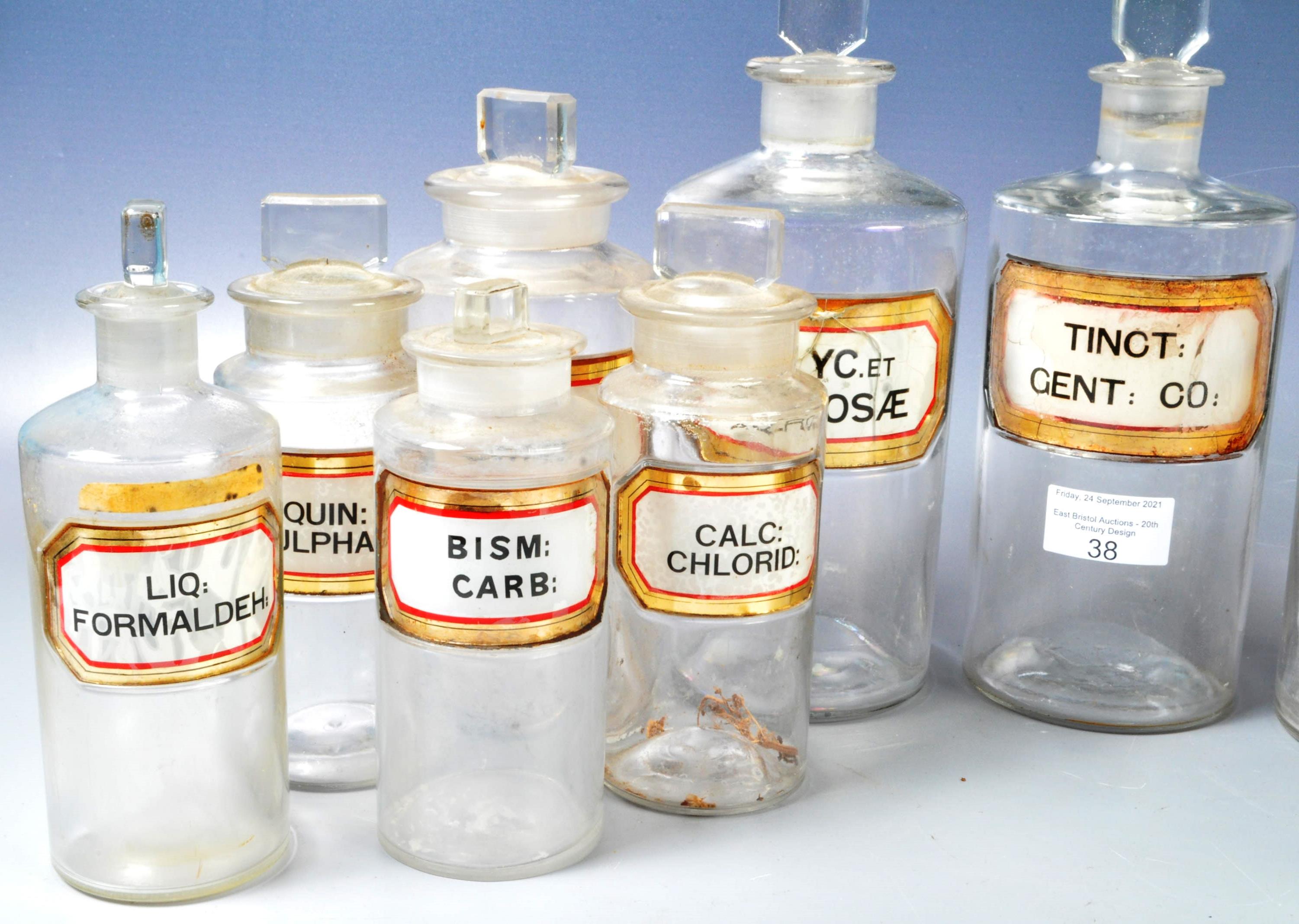 COLLECTION OF VICTORIAN APOTHECARY GLASS BOTTLES - Image 3 of 6