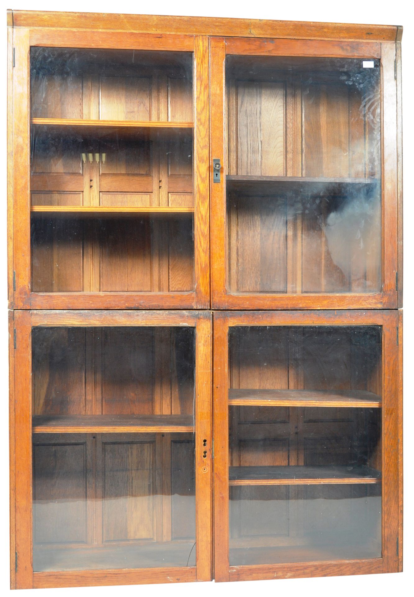 LARGE LATE 19TH CENTURY VICTORIAN GLAZED DOUBLE CABINET