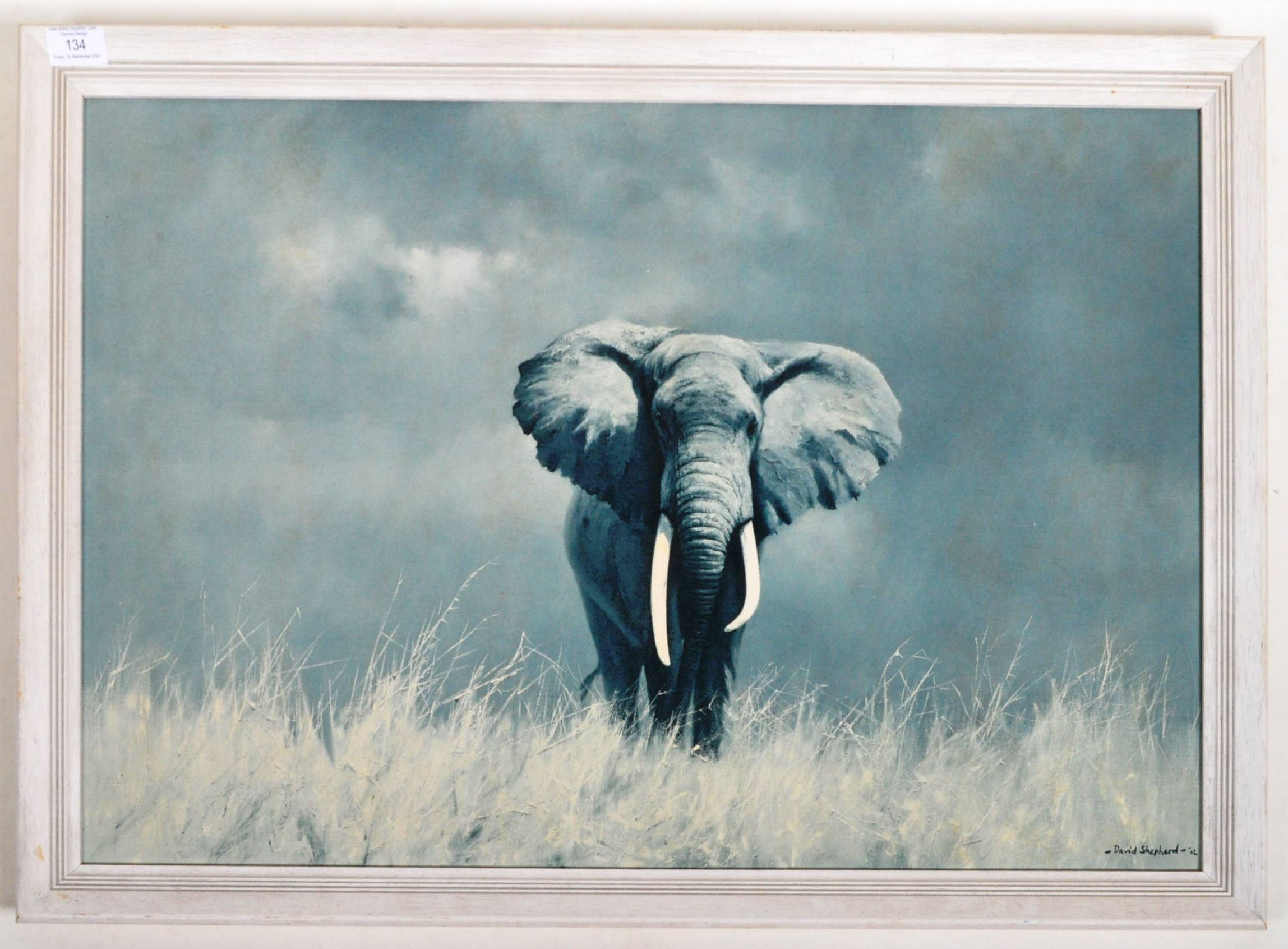 AFTER DAVID SHEPHERD - OLD WISE ELEPHANT MID 20TH CENTURY PRINT