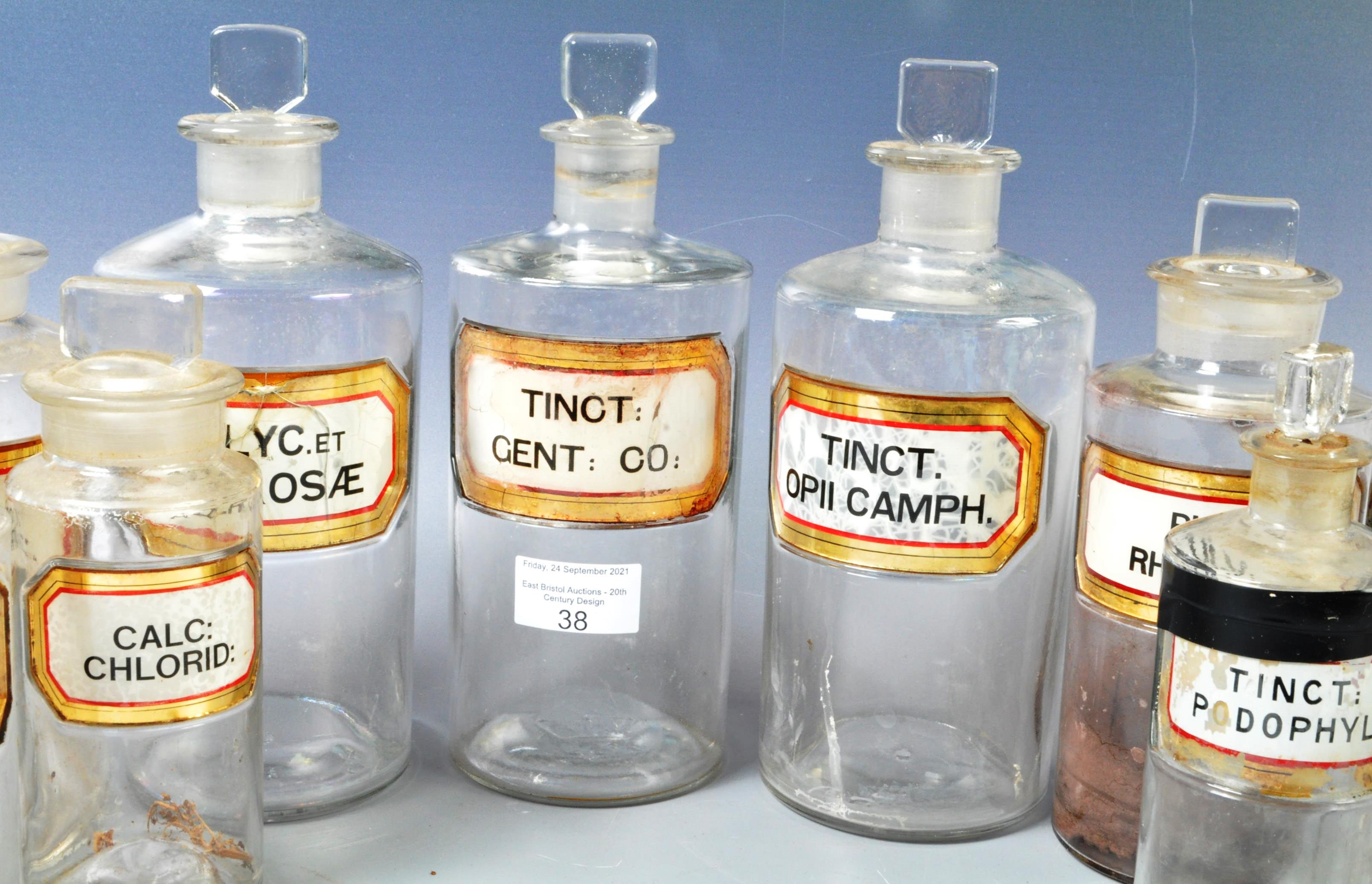 COLLECTION OF VICTORIAN APOTHECARY GLASS BOTTLES - Image 4 of 6