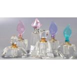 COLLECTION OF ART DECO MANNER CUT GLASS PERFUME BOTTLES