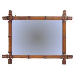 19TH CENTURY FRENCH FAUX BAMBOO FRAMED HANGING MIRROR