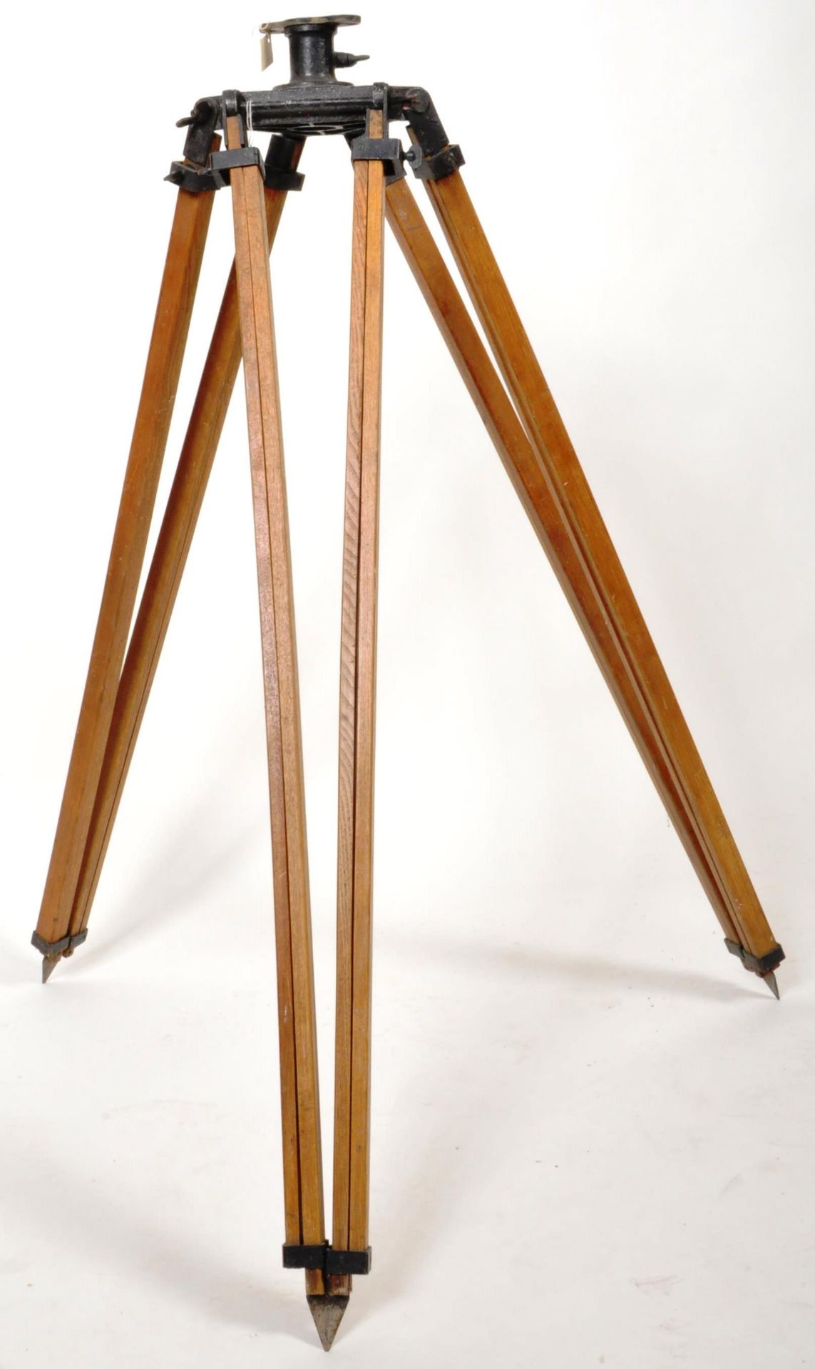 THEODOLITE - VINTAGE TRIPOD BEECH AND METAL TRIPOD