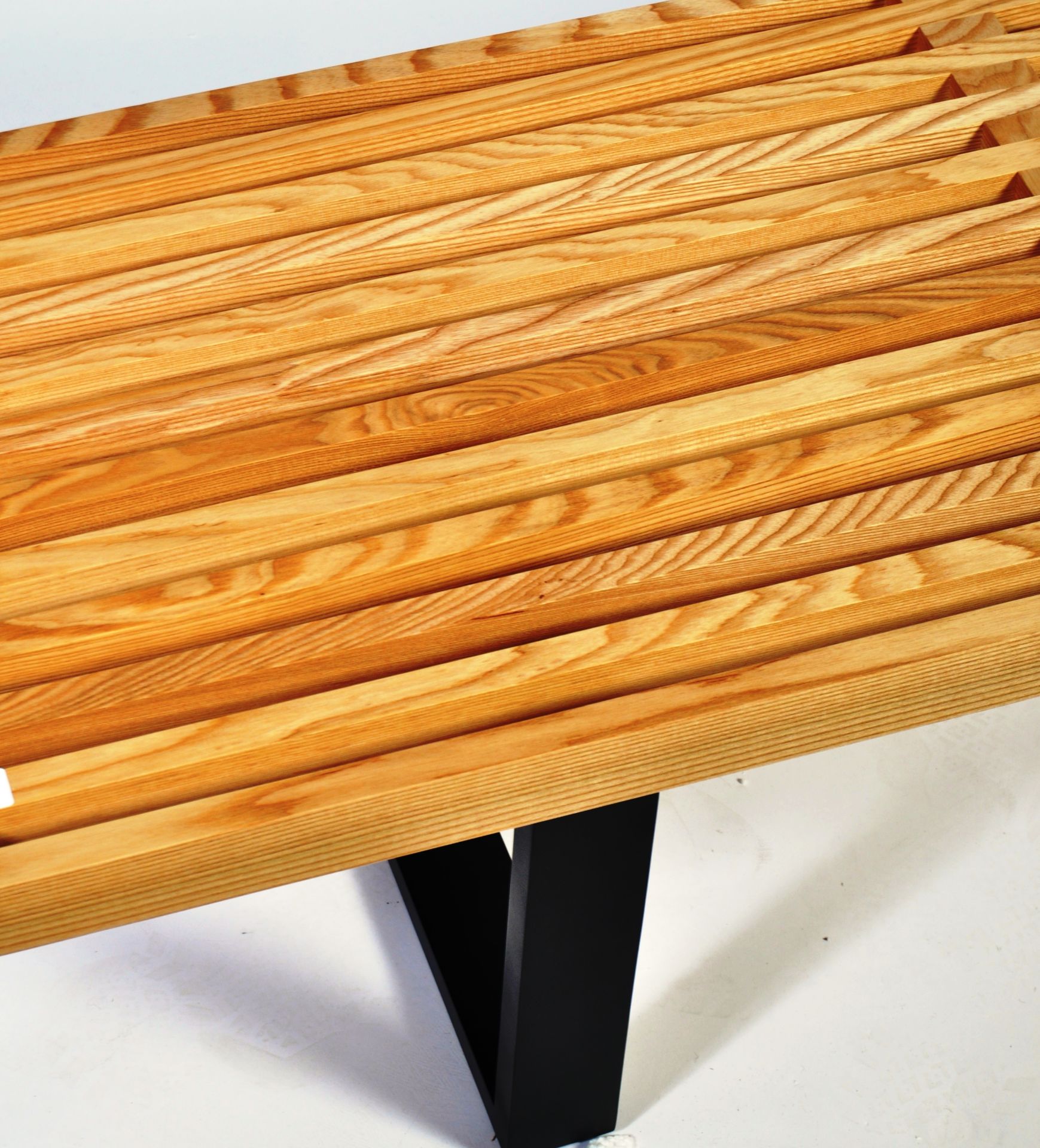 AFTER GEORGE NELSON - SLATTED ASH PLATFORM BENCH - Image 2 of 3