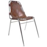 CHARLOTTE PERRIAND - CASSINA - LES ARC - 1970'S CHROME AND LEATHER CHAIR