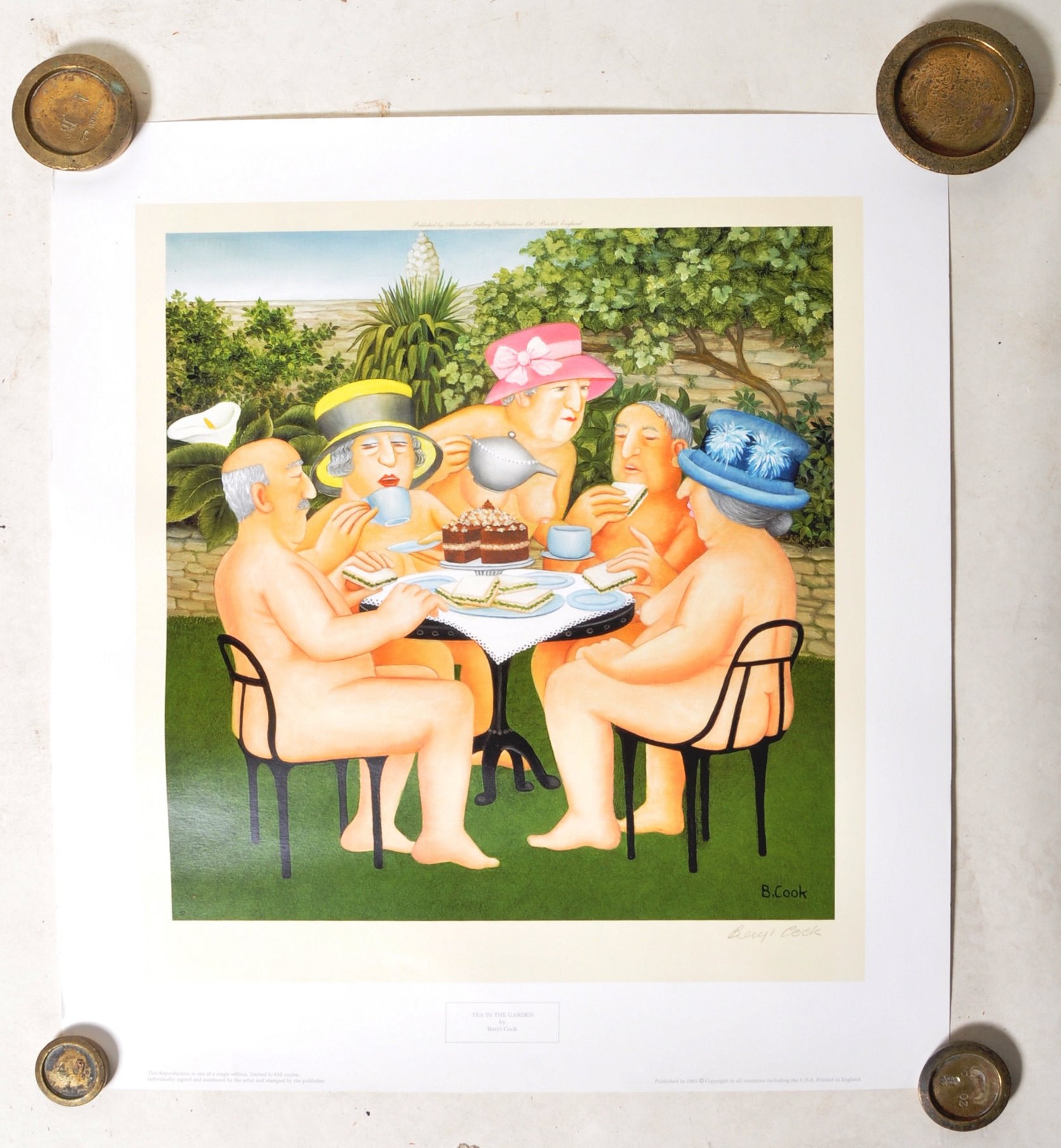 BERYL COOK - TEA IN THE GARDEN - SIGNED PRINT - Image 2 of 7