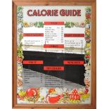 MID 20TH CENTURY PINE FRAMED CALORIE GUIDE MIRROR