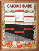 MID 20TH CENTURY PINE FRAMED CALORIE GUIDE MIRROR