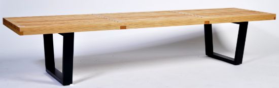 AFTER GEORGE NELSON - SLATTED ASH PLATFORM BENCH