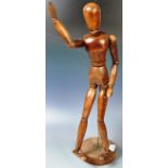 VINTAGE WOODEN ARTICULATED ARTIST'S MANNEQUIN