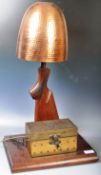 20TH CENTURY HOMEMADE GUNSTOCK TABLE / DESK LAMP LIGHT