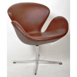 MANNER OF ARNE JACOBSEN - SWAN DESIGN SWIVEL CHAIR