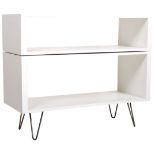 CONTEMPORARY MODERNIST MINIMALIST WHITE LAMINATED LOW SIDEBOARD