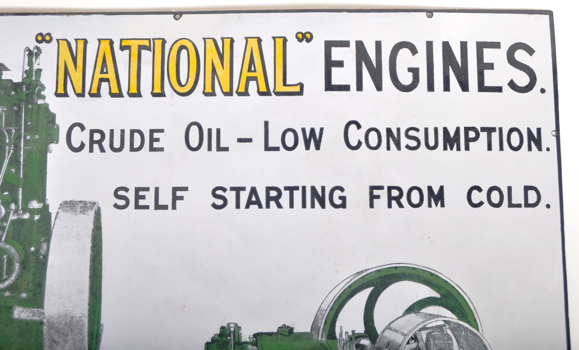 "NATIONAL" ENGINES - EARLY 20TH ADVERTISING ENAMEL SIGN - Image 4 of 7
