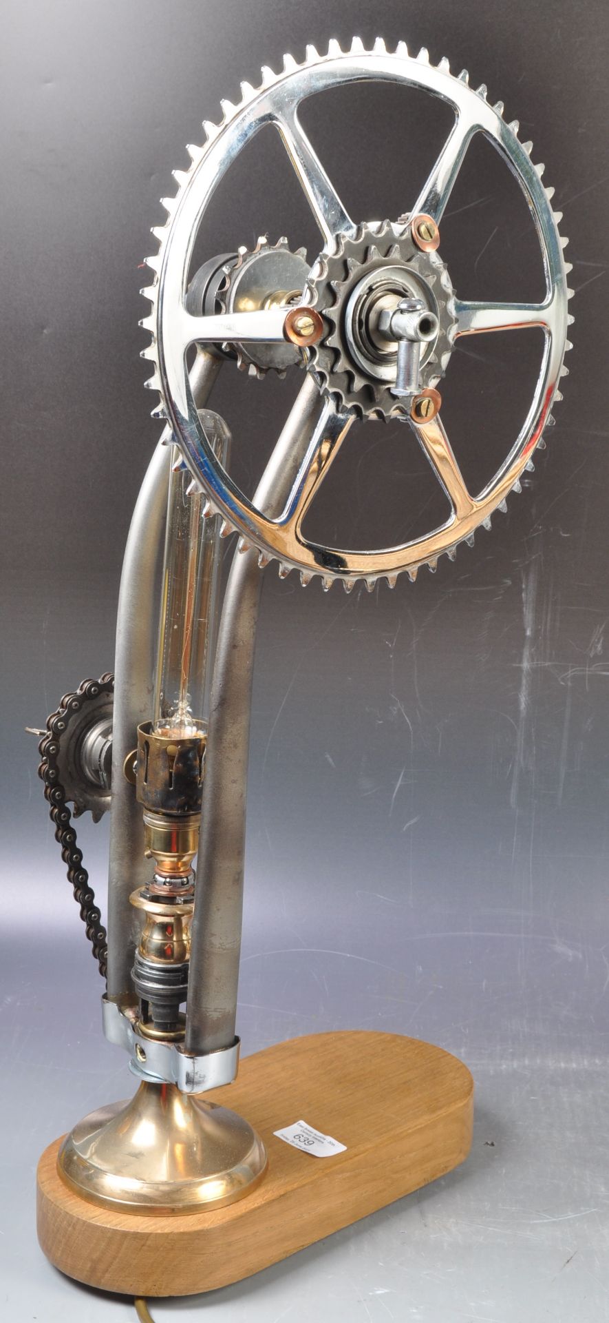 STEAMPUNK BICYCLE PART RETRO DESK LAMP - Bild 7 aus 8