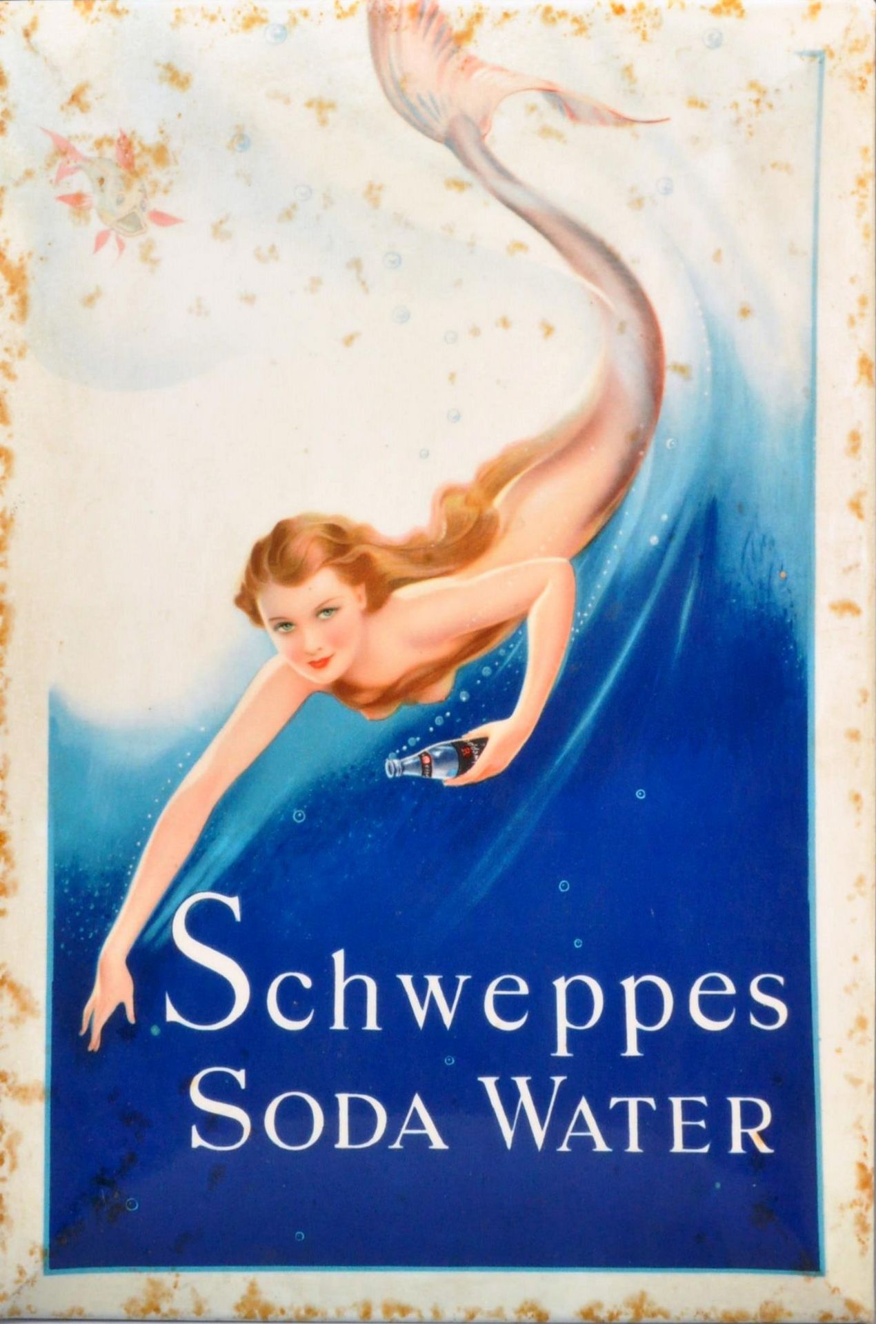 SCHWEPPES SODA WATER - PICTORIAL ADVERTISING SHOP SIGN - Image 2 of 5