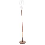 ORIGINAL RETRO VINTAGE 1960'S TEAK & COPPER STANDARD LAMP