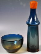 GORAN WARFF - PUKEBERG GLASS TROPICO BOTTLE DECANTER AND BOWL