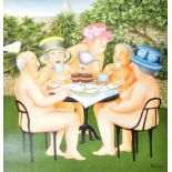 BERYL COOK - TEA IN THE GARDEN - SIGNED PRINT