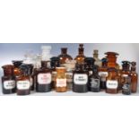 COLLECTION OF 19TH CENTURY AND LATER APOTHECARY BOTTLES / JARS