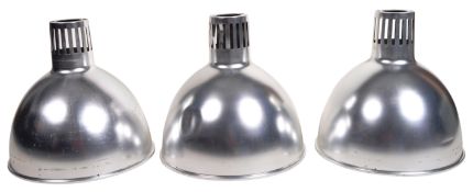 SET OF THREE RETRO VINTAGE INDUSTRIAL FACTORY PENDANT SHADES