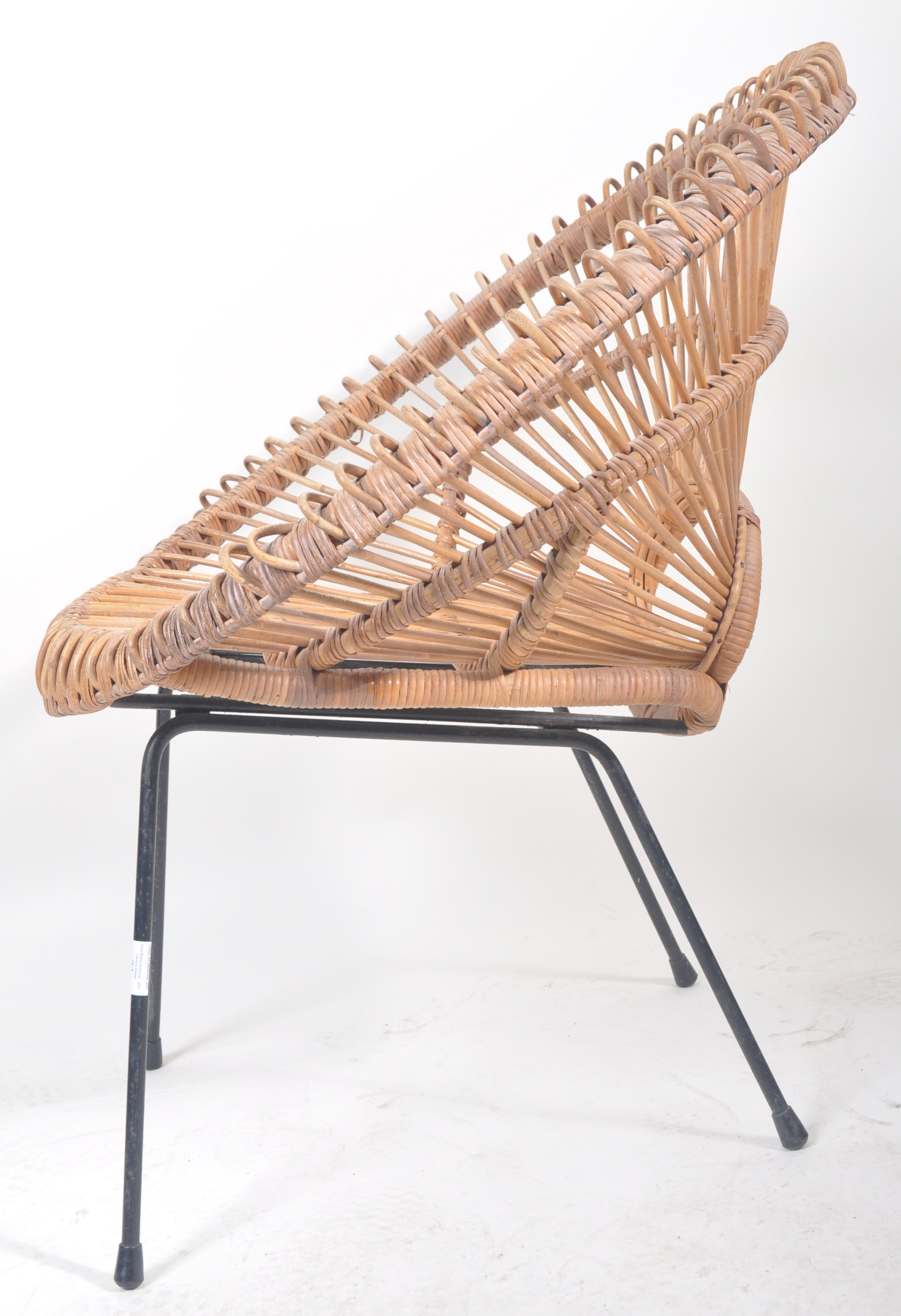 FRANCO ALBINI MID 20TH CENTURY CANE & BAMBOO SATELLITE HOOP CHAIR - Image 5 of 6