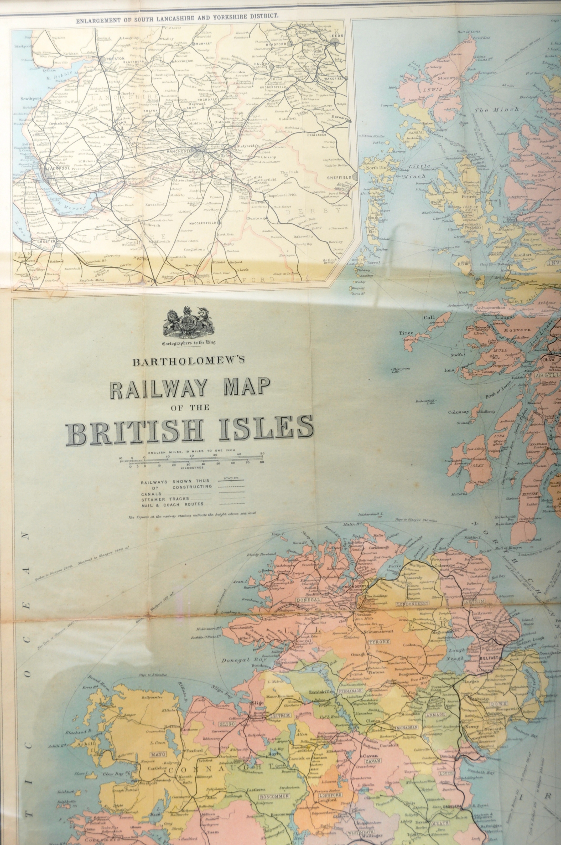 1920'S BARTHOLOMEW'S RAILWAY MAP OF THE BRITISH ISLES - Image 4 of 6