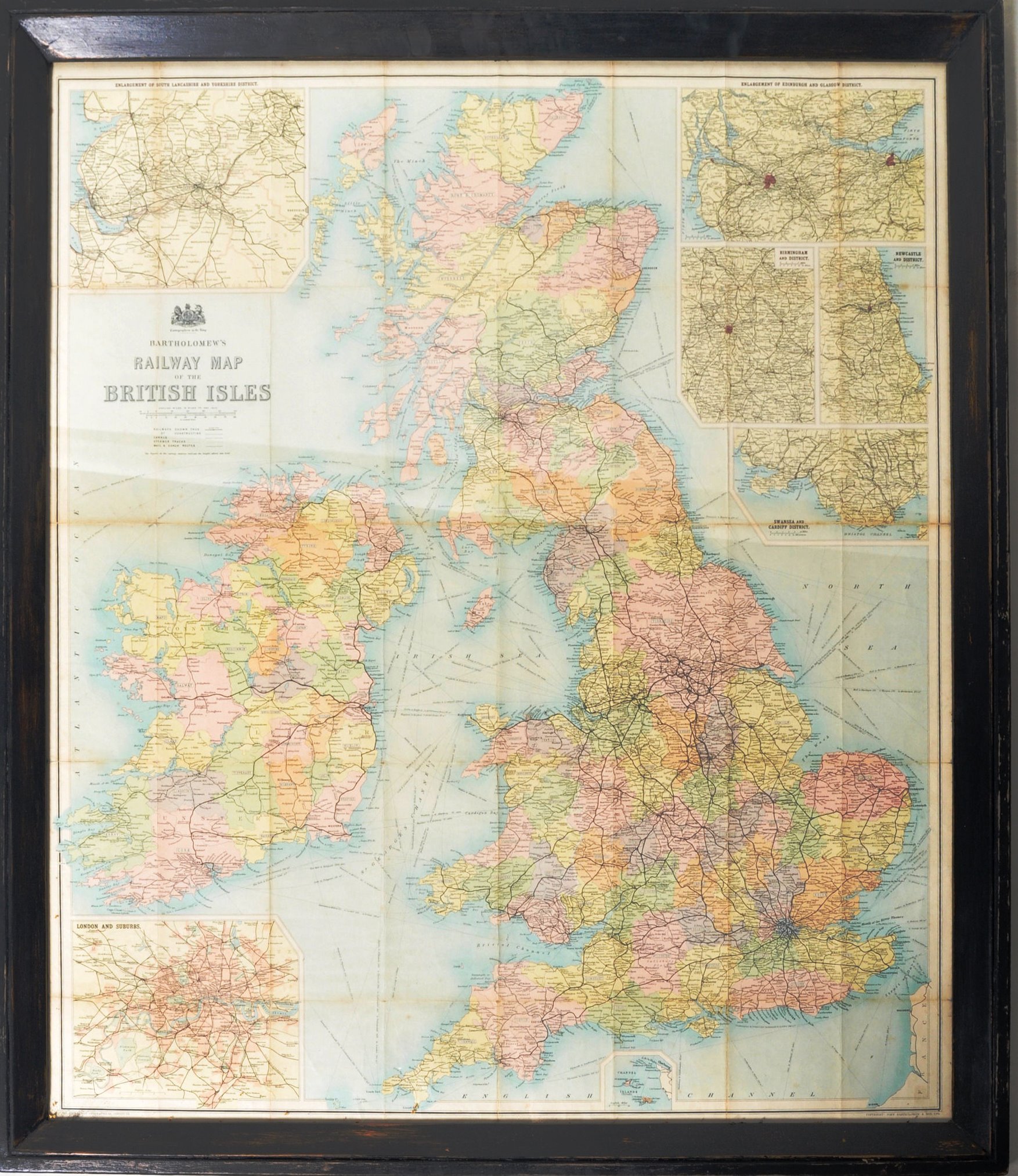 1920'S BARTHOLOMEW'S RAILWAY MAP OF THE BRITISH ISLES