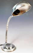 MID CENTURY FRENCH CHROME ADJUSTABLE GOOSNECK DESK LAMP