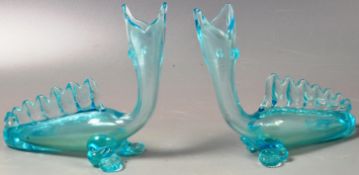 MATCHING PAIR OF ITALIAN STUDIO ART GLASS SPILL VASES