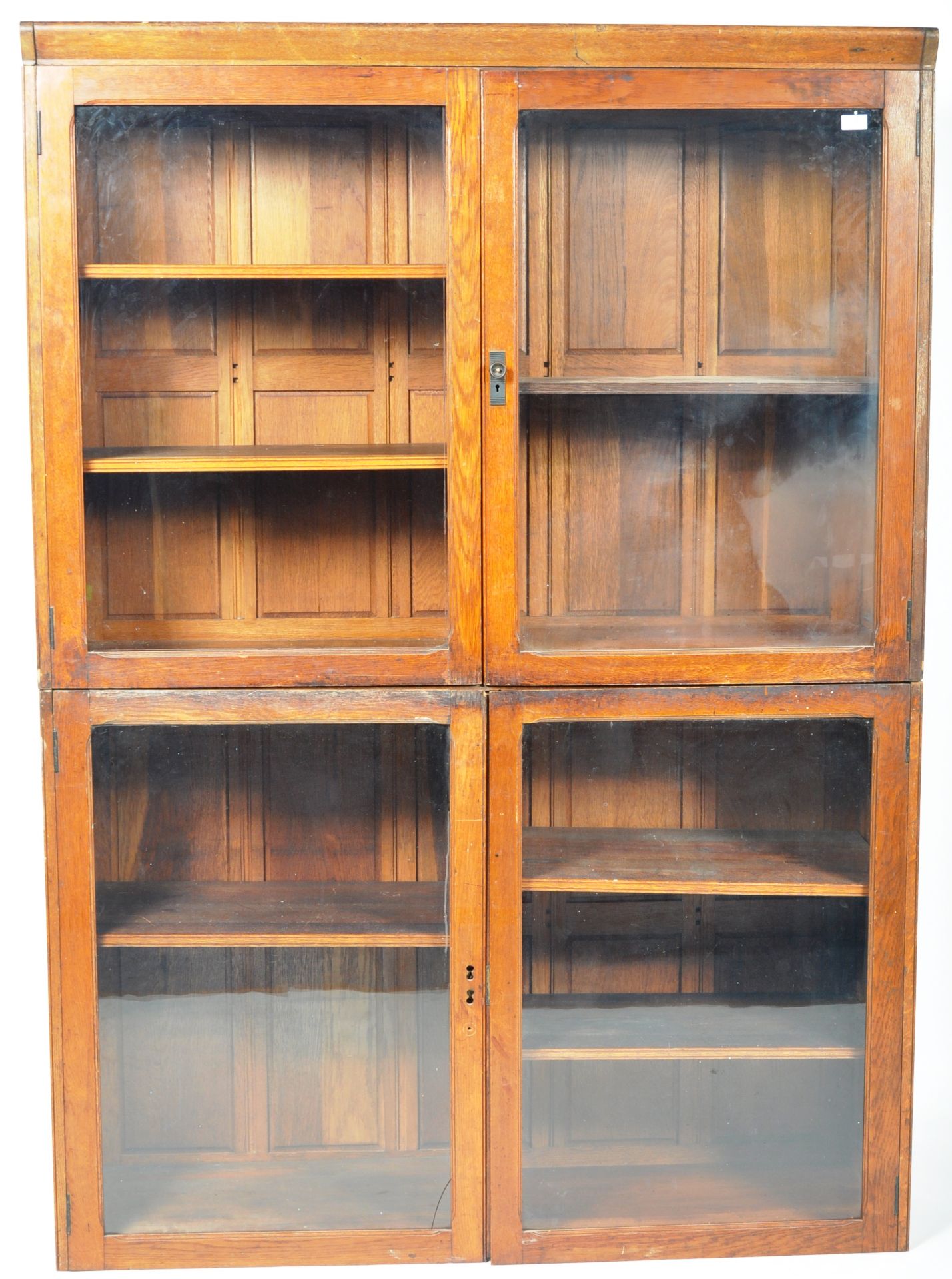 LARGE LATE 19TH CENTURY VICTORIAN GLAZED DOUBLE CABINET - Image 2 of 5