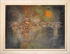 PJ LOVEDAY - RETRO 3D ABSTRACT TEXTURED MIXED MEDIA PAINTING