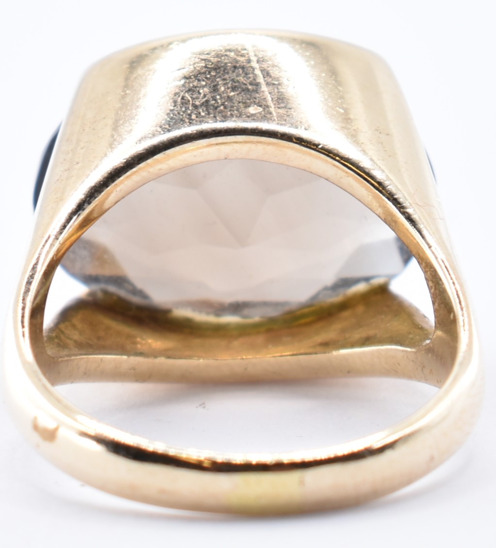 1960'S 9CT GOLD SMOKY QUARTZ COCKTAIL RING - Image 10 of 13