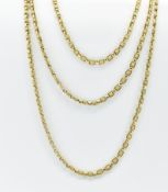 18CT GOLD LONG GUARD CHAIN