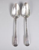 PAIR OF GEORGE III SILVER SERVING SPOONS