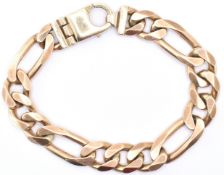 9CT GOLD FIGARO LINK BRACELET CHAIN