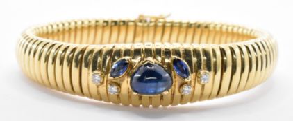 18CT GOLD SAPPHIRE AND DIAMOND BRACELET