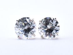 PAIR OF 925 SILVER CZ STUD EARRINGS.