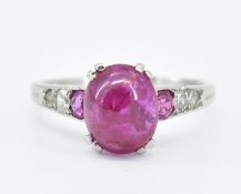 FRENCH PLATINUM RUBY & DIAMOND RING